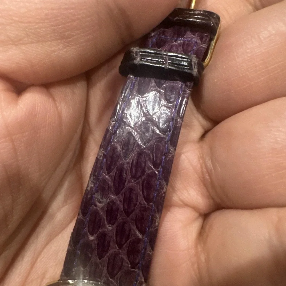 VTG Karaberis Art Watch Kokopelli Southwest Spirit Purple Python Snake Band RUNS